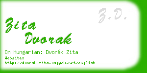 zita dvorak business card